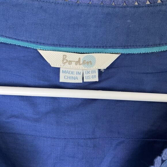 Boden Abigail Blue Linen Sleeveless Shift Dress Size 4 Regular Women’s 225 - Picture 3 of 7